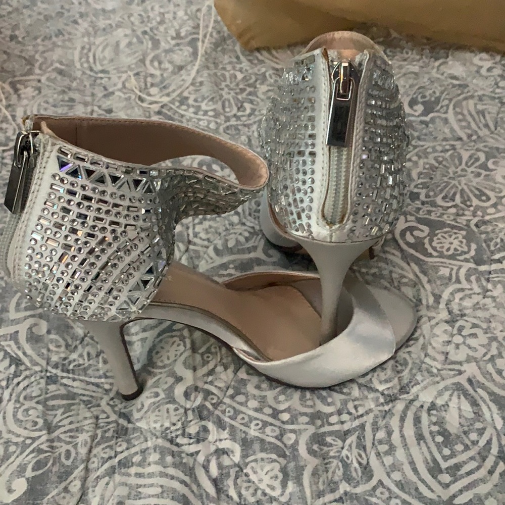 Silver sparkly heels
